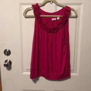 Cute hot pink ruffle tank